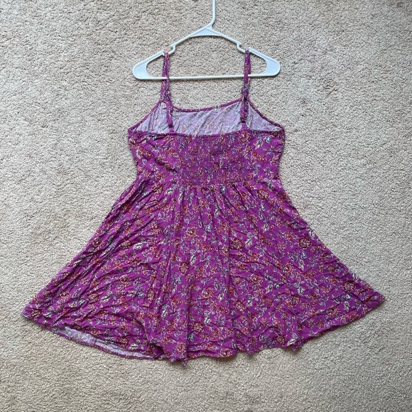 Gap Purple Floral Sundress, Smocked Bodice, Size L, 32” Long - Picture 1 of 6
